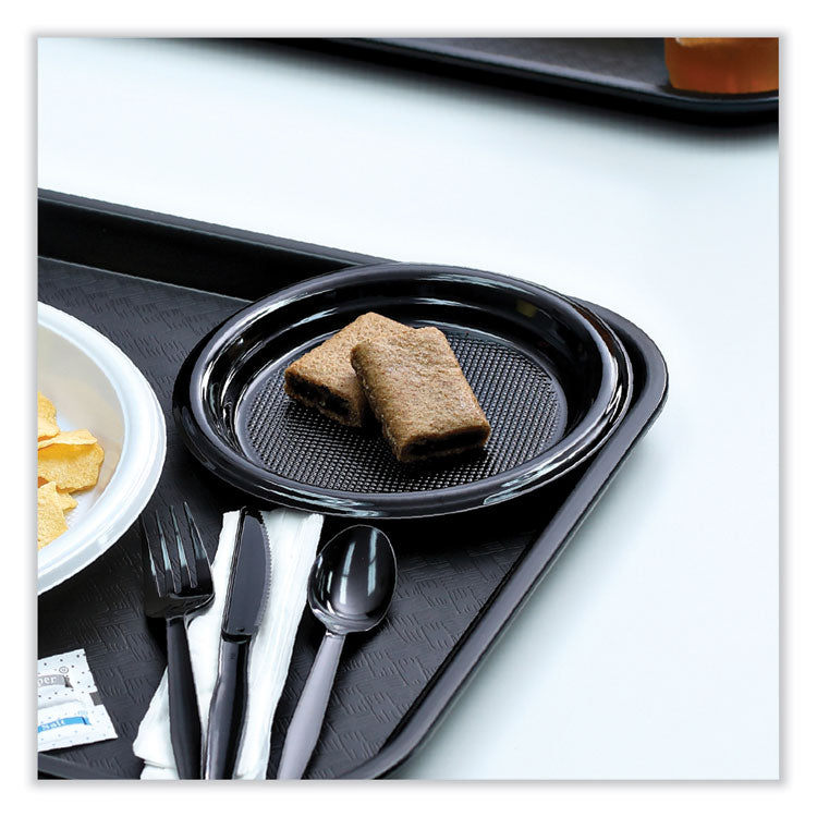 Hi-Impact Plastic Dinnerware, Plate, 6" Dia, Black, 1,000/carton