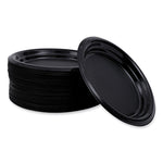 Hi-Impact Plastic Dinnerware, Plate, 6" Dia, Black, 1,000/carton