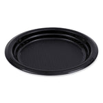 Hi-Impact Plastic Dinnerware, Plate, 6" Dia, Black, 1,000/carton