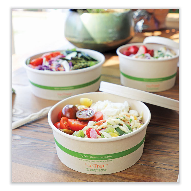 No Tree Wide Paper Bowls, 24 oz, 5.9" Diameter x 2.4" h, Natural, Sugarcane, 300/Carton