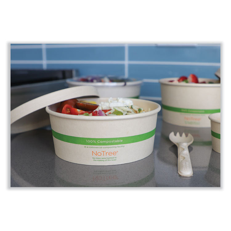 No Tree Wide Paper Bowls, 32 oz, 5.9" Diameter x 3.1" h, Natural, Sugarcane, 300/Carton