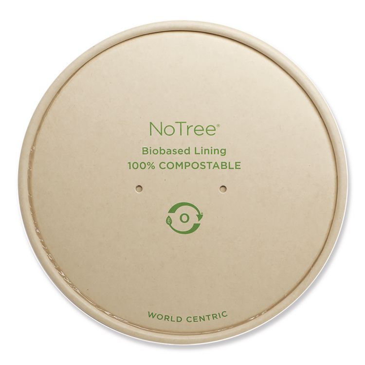 Paper Lids for Bowls. 5.9" Diameter, Natural, 300/Carton