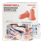 MAXIMUM Single-Use Earplugs, Corded, 33NRR, Coral, 100 Pairs