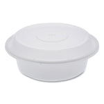 Newspring VERSAtainer Microwavable Containers, Round, 16 oz, 6 x 6 x 1.5, White/Clear, Plastic, 150/Carton