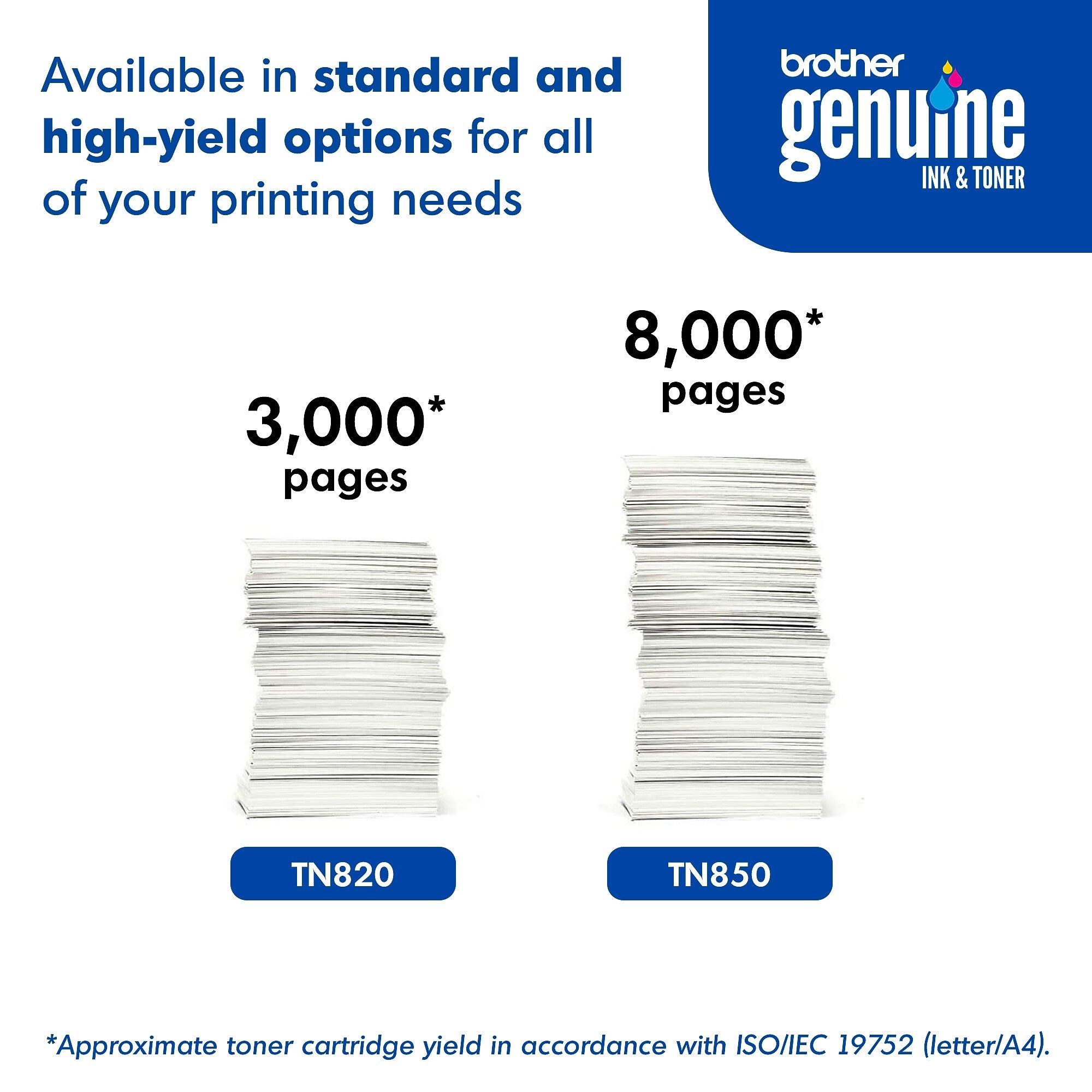 Brother TN-850 Black High Yield Toner Cartridge, Print Up to 8,000 Pages