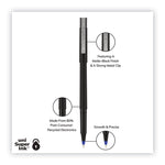 Rollerball Pen, Stick, Extra-Fine 0.5 mm, Blue Ink, Black/Blue Barrel, 72/Pack