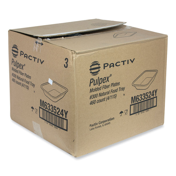 earthchoice pulpex steep wall food tray, 9.13 x 6.88 x 1.75, natural, paper, 460/carton