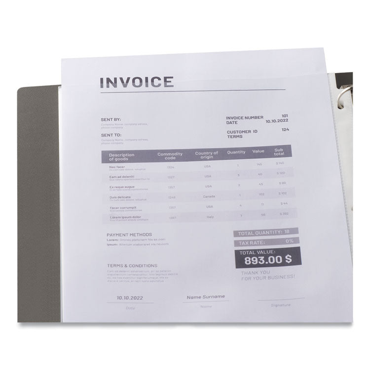 Deluxe Heavyweight Sheet Protector, Side: 3-Hole Punched, Top Load 8.5 x 11 Insert, Clear Front, 100/Pack