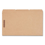 Reinforced Top Tab Fastener Folders, 0.75" Expansion, 2 Fasteners, Legal Size, Brown Kraft Exterior, 50/Box