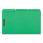 Deluxe Reinforced Top Tab Fastener Folders, 0.75" Expansion, 2 Fasteners, Legal Size, Green Exterior, 50/Box