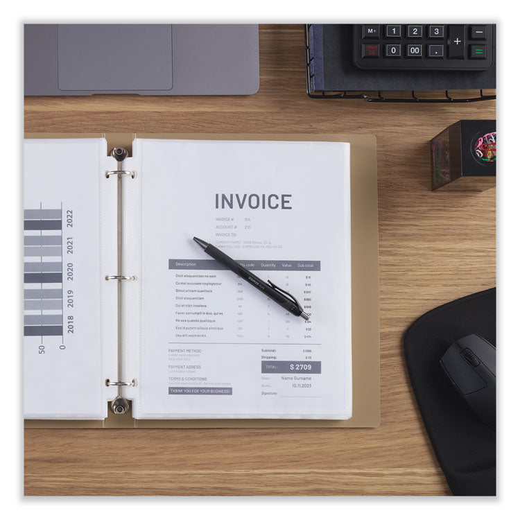 Standard Sheet Protectors, Light-Duty, Side: 3-Hole Punched, Top Load 8.5 x 11 Insert, Nonglare Clear Front, 200/Box