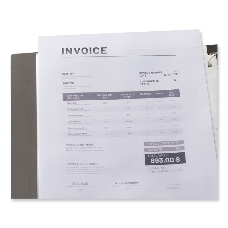 Deluxe Heavyweight Sheet Protector, Side: 3-Hole Punched, Top Load 8.5 x 11 Insert, Clear Front, 100/Pack