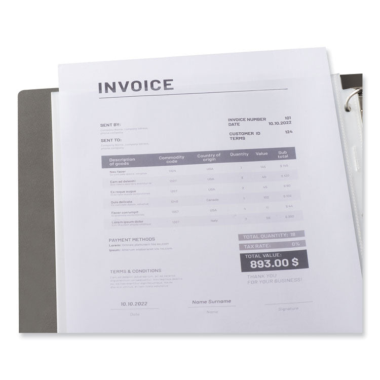 Deluxe Heavyweight Sheet Protector, Side: 3-Hole Punched, Top Load 8.5 x 11 Insert, Clear Front, 25/Pack