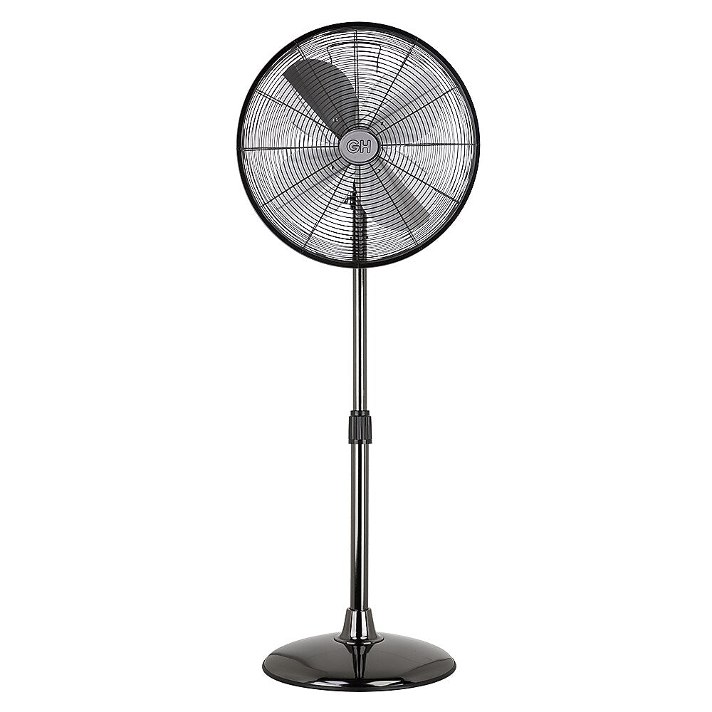 Good Housekeeping Retro Pedestal Fans 16-inch 3-Speed Oscillating Pedestal Fan, Midnight Chrome (92654-GM)
