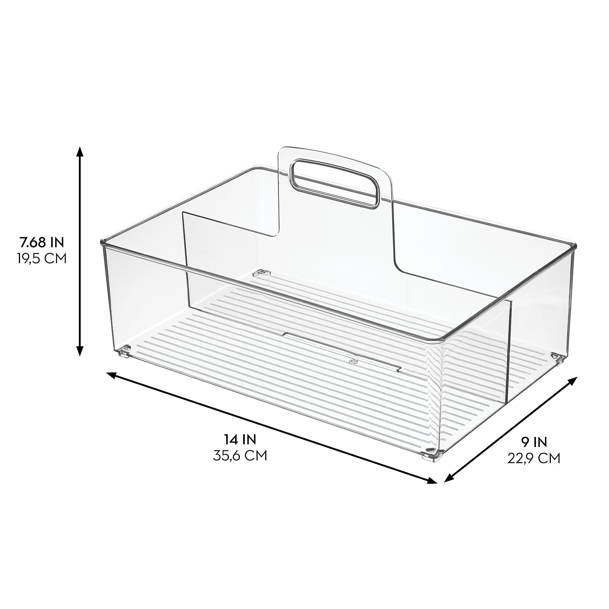 iDESIGN 2-Compartment Plastic Desk Organizer, Clear, 2 Piece (29187M2)
