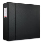 Deluxe Non-View D-Ring Binder With Label Holder, 3 Rings, 4" Capacity, 11 X 8.5, Black