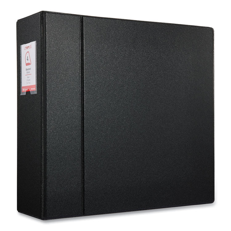 Deluxe Non-View D-Ring Binder With Label Holder, 3 Rings, 4" Capacity, 11 X 8.5, Black