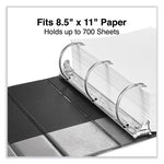 Deluxe Non-View D-Ring Binder With Label Holder, 3 Rings, 4" Capacity, 11 X 8.5, Black
