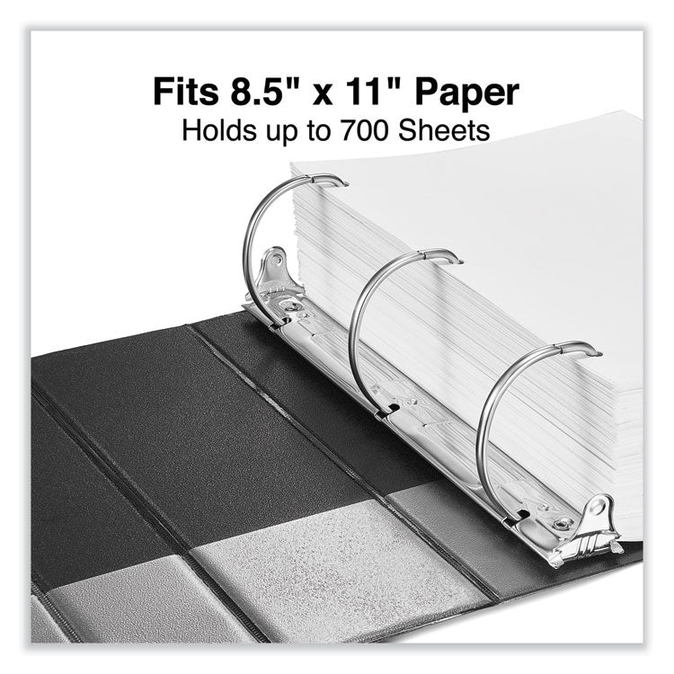 Deluxe Non-View D-Ring Binder With Label Holder, 3 Rings, 4" Capacity, 11 X 8.5, Black