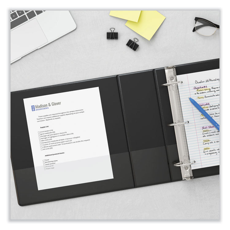 Deluxe Non-View D-Ring Binder With Label Holder, 3 Rings, 4" Capacity, 11 X 8.5, Black