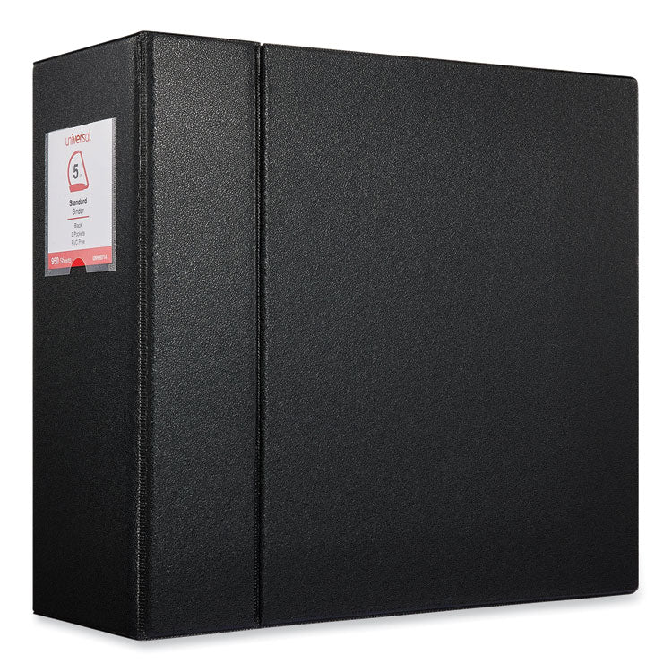Deluxe Non-View D-Ring Binder With Label Holder, 3 Rings, 5" Capacity, 11 X 8.5, Black