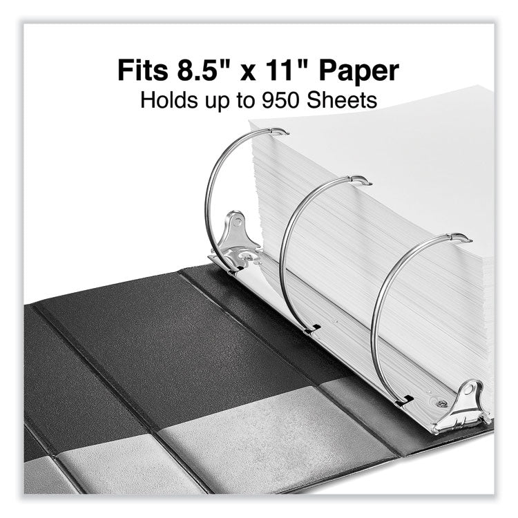 Deluxe Non-View D-Ring Binder With Label Holder, 3 Rings, 5" Capacity, 11 X 8.5, Black