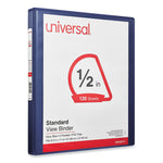 Slant D-Ring View Binder, 3 Rings, 0.5" Capacity, 11 x 8.5, Navy Blue