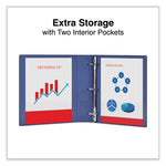 Slant D-Ring View Binder, 3 Rings, 1.5" Capacity, 11 x 8.5, Navy Blue