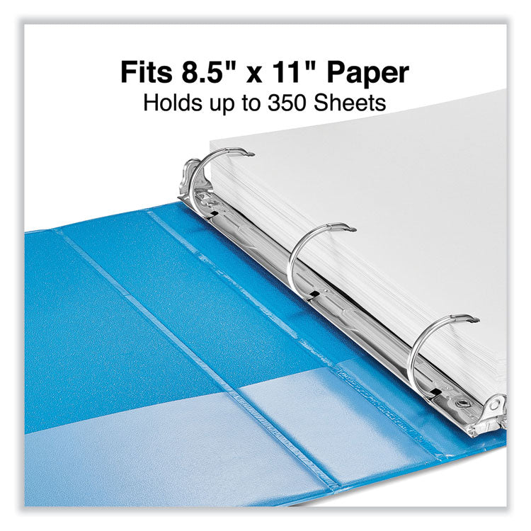 Slant D-Ring View Binder, 3 Rings, 1.5" Capacity, 11 x 8.5, Light Blue