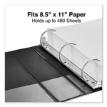 Deluxe Non-View D-Ring Binder With Label Holder, 3 Rings, 2" Capacity, 11 X 8.5, Black