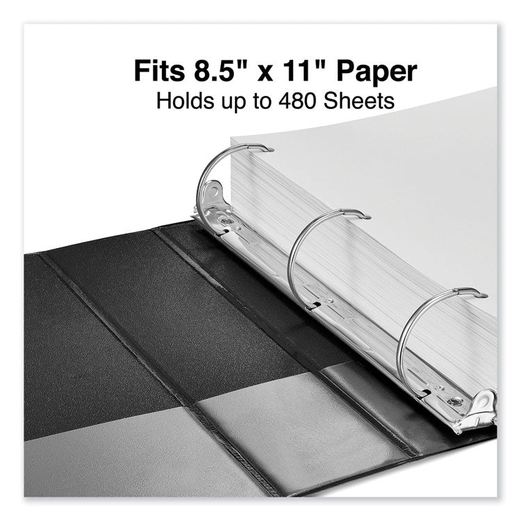 Deluxe Non-View D-Ring Binder With Label Holder, 3 Rings, 2" Capacity, 11 X 8.5, Black
