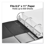 Deluxe Non-View D-Ring Binder With Label Holder, 3 Rings, 3" Capacity, 11 X 8.5, Black