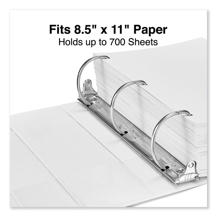 Slant D-Ring View Binder, 3 Rings, 4" Capacity, 11 x 8.5, White