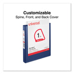Slant D-Ring View Binder, 3 Rings, 1" Capacity, 11 x 8.5, Navy Blue