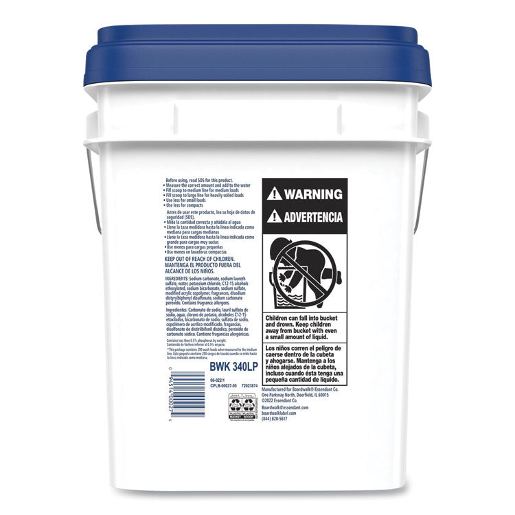 Powder Laundry Detergent, Low Foam, Crisp Clean Scent, 18 lb Pail