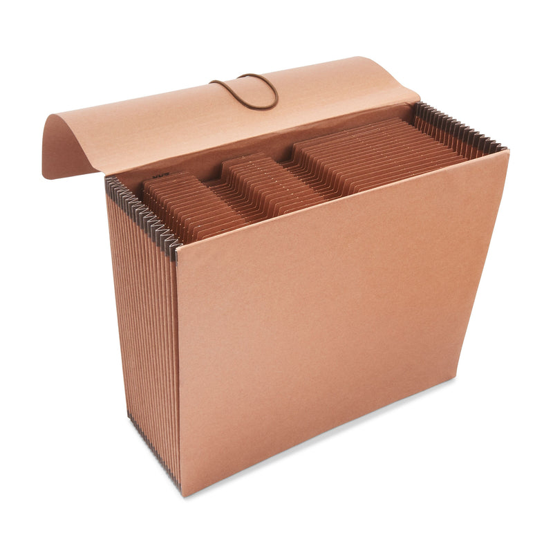 Staples Heavy Duty Reinforced Expanding Wallet, Flap & Cord Closure, Letter Size, Brown (ST595372)