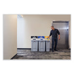 Slim Jim Recycling Station 1-Stream, Mixed Recycling Station, 33 gal, Resin, Gray