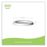 Sugarcane Portion Cup Lids, Fits 2 oz Portion Cups, White, 2,500/Carton