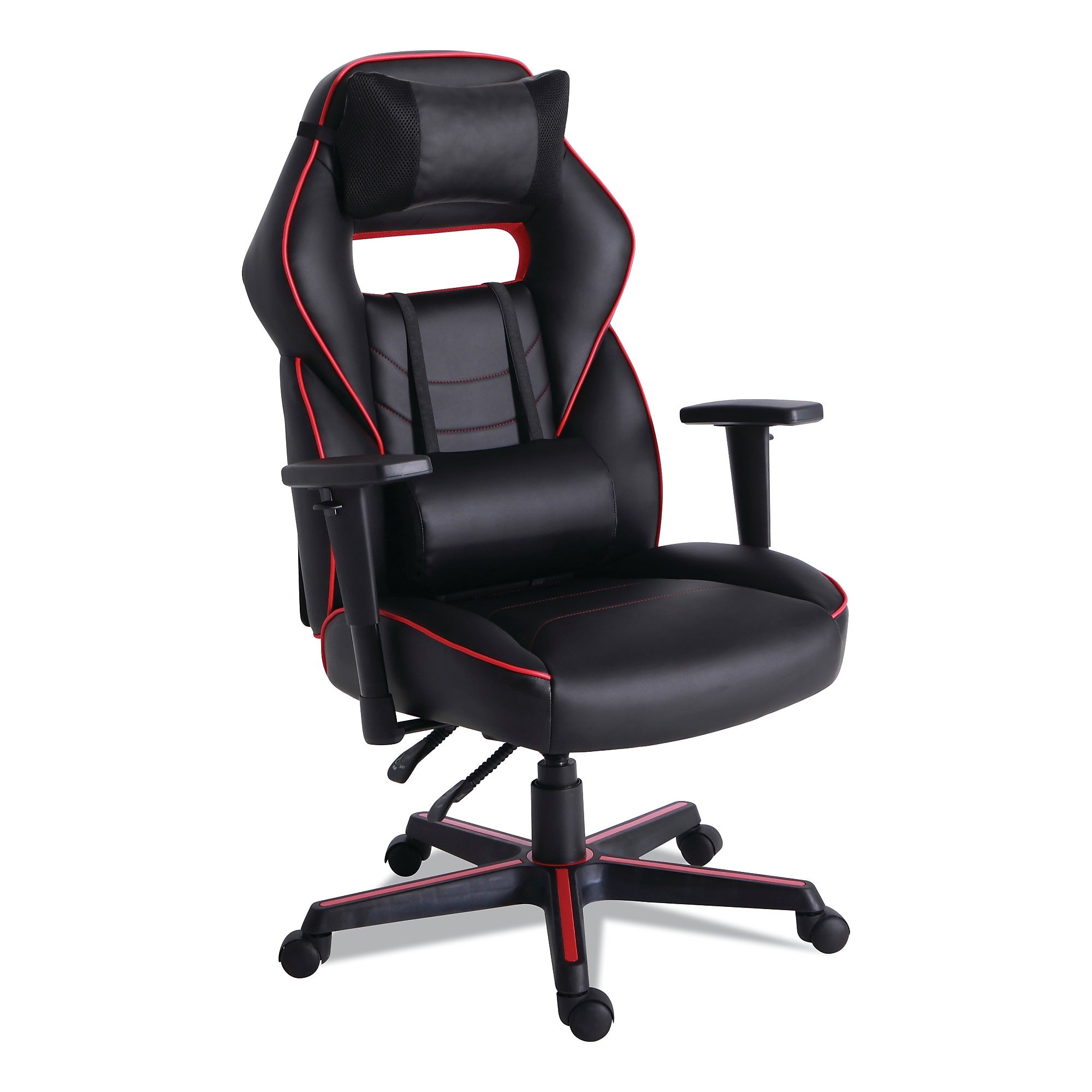 Alera® Racing Style Ergonomic Gaming Chair, Supports 275 lb, 15.91" to 19.8" Seat Height, Black/Red