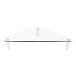 Glass Corner Monitor Riser, 19.7" x 11" x 3.25", Clear, Supports 40 lbs