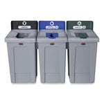 Slim Jim Recycling Station 1-Stream, Compost Collection Station, 33 gal, Resin, Gray