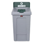 Slim Jim Recycling Station 1-Stream, Compost Collection Station, 33 gal, Resin, Gray
