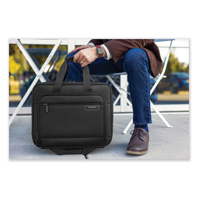 Rolling Business Case, Fits Devices Up to 15.6", Polyester, 16.54 x 8 x 9.06, Black