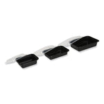 Microwavable Food Container with Lid, Rectangular, 38 oz, 8.81 x 6.02 x 2.48, Black/Clear, Plastic, 150/Carton