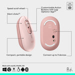 Logitech POP Wireless Ambidextrous Optical Mouse, Rose (910-007409)