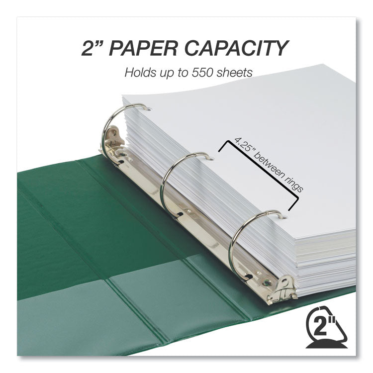 Durable D-Ring View Binders, 3 Rings, 2" Capacity, 11 x 8.5, Black/Blue/Green/Red, 4/Pack