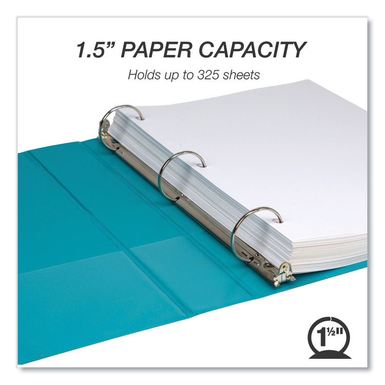 Earth's Choice Plant-Based Economy Round Ring View Binders, 3 Rings, 1.5" Capacity, 11 x 8.5, Teal, 2/Pack