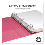 Earth's Choice Plant-Based Economy Round Ring View Binders, 3 Rings, 1.5" Capacity, 11 x 8.5, Pink, 2/Pack