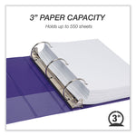 Earth's Choice Plant-Based Economy Round Ring View Binders, 3 Rings, 3" Capacity, 11 x 8.5, Purple, 2/Pack