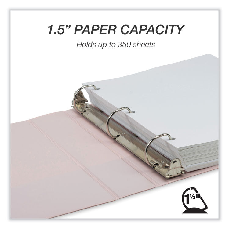 Earth's Choice Plant-Based BOHO D-Ring View Binders, 1.5" Capacity, 11 x 8.5, Rose, 2/Pack